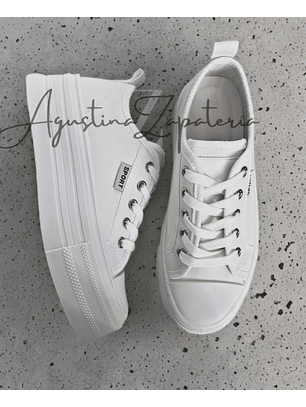ZAPATILLA LONA BLANCA PLATAFORMA 