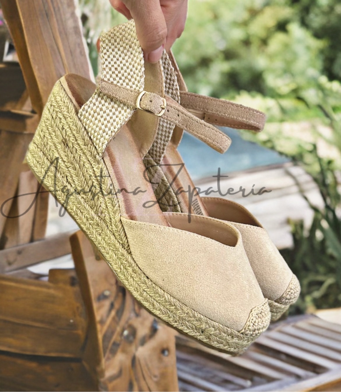 SANDALIA BEIGE YUTE TACO 1