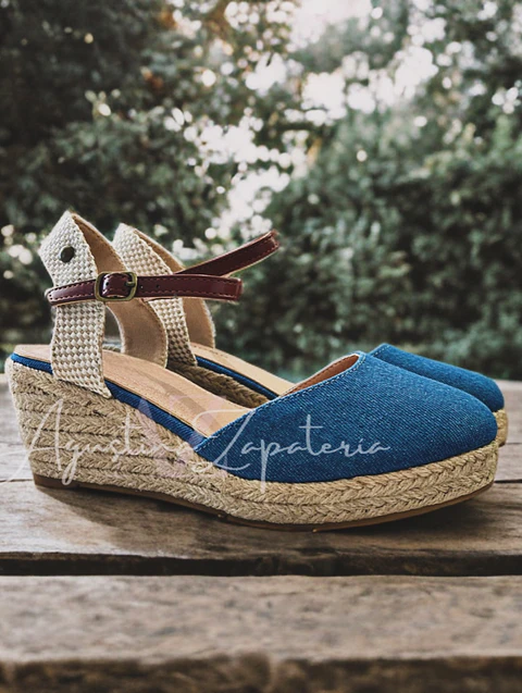 SANDALIA JEANS AZUL YUTE TACO