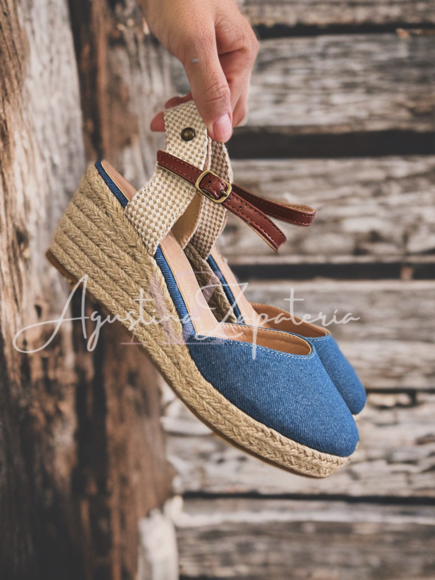 SANDALIA JEANS AZUL YUTE TACO 1