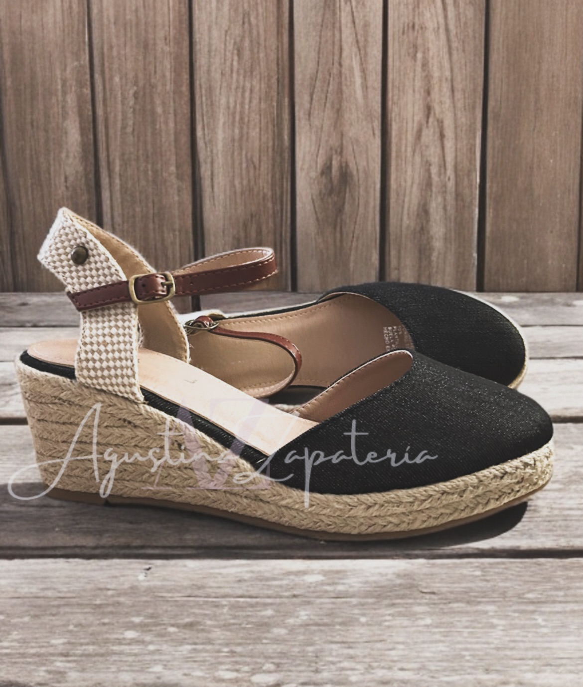 SANDALIA JEANS NEGRO YUTE TACO 2