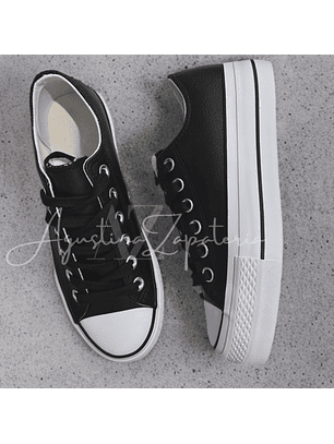 ZAPATILLA NEGRA ESTILO CHUCK TAYLOR PLATAFORMA