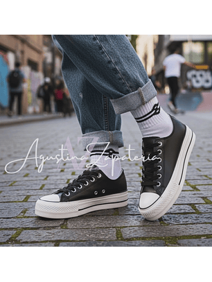 ZAPATILLA NEGRA ESTILO CHUCK TAYLOR PLATAFORMA