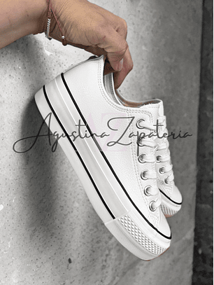 ZAPATILLA BLANCA ESTILO CHUCK TAYLOR PLATAFORMA