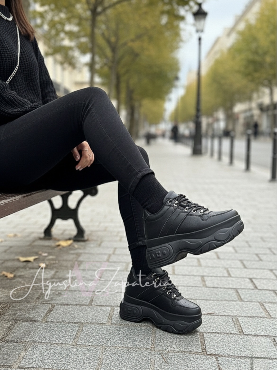 ZAPATILLA PLATAFORMA CHUNK NEGRA 1