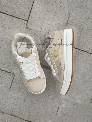 ZAPATILLA PLATAFORMA BEIGE LINEAS