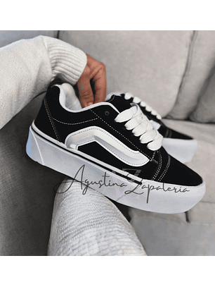 ZAPATILLA NEGRA KNU SKOOL PLATAFORMA 
