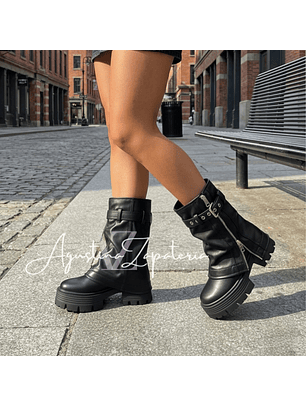 BOTA NEGRA BIKER CAPA 
