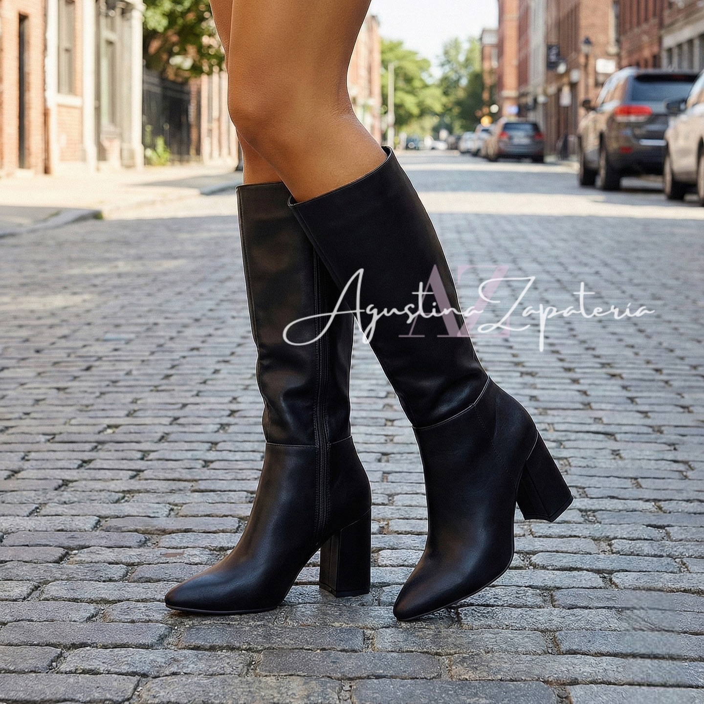 BOTA NEGRA PUNTA TACO 7 CM 3