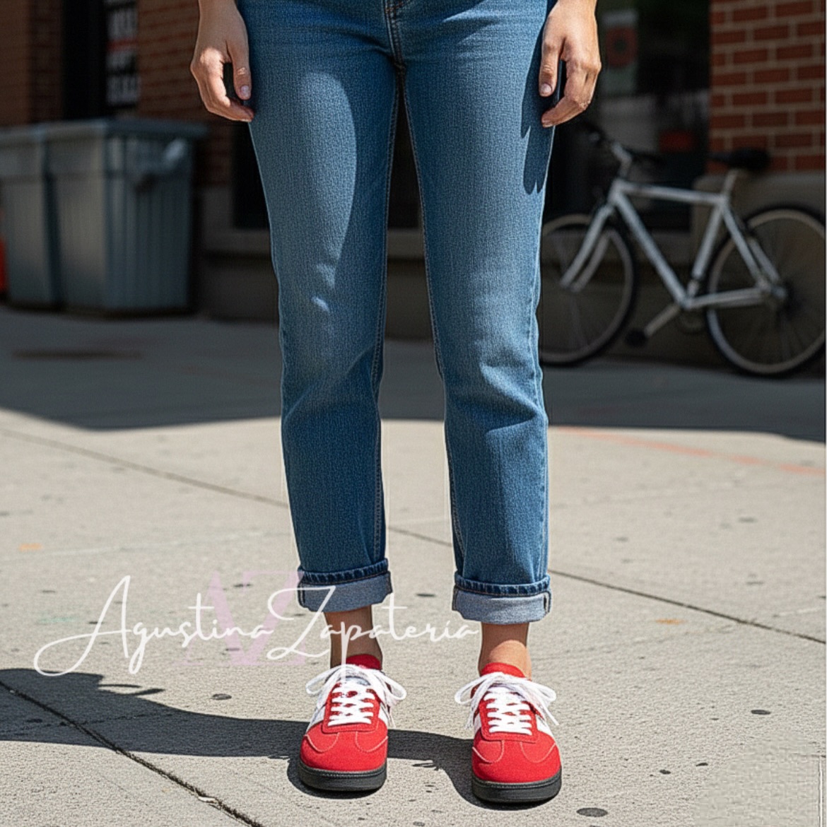 ZAPATILLA ROJA TIPO SAMBA 3