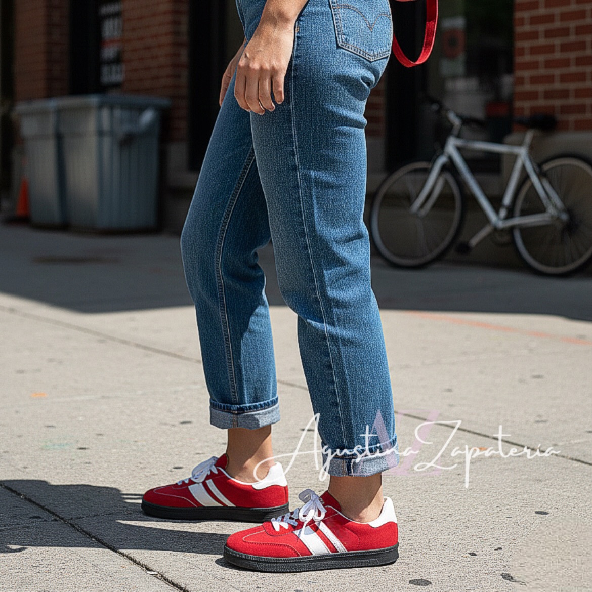 ZAPATILLA ROJA TIPO SAMBA 1