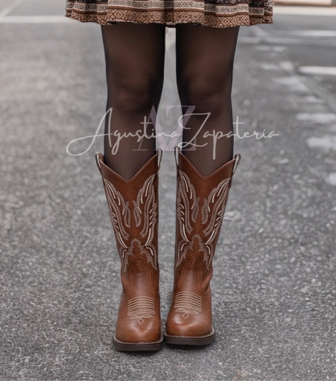 BOTA VAQUERA CAMEL PUNTA SEMI REDONDA 2