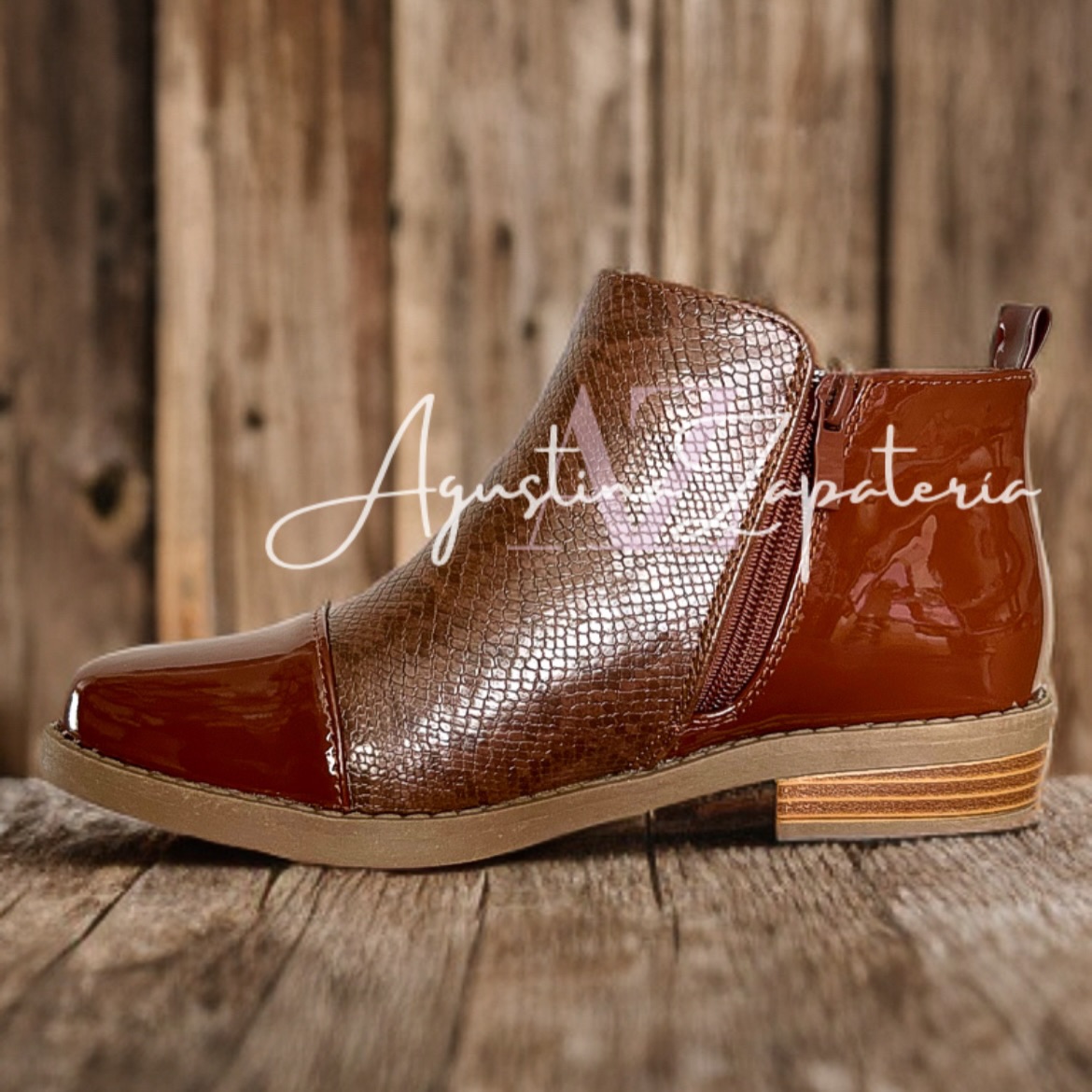 BOTIN CHAROL CAMEL TEXTURA 2