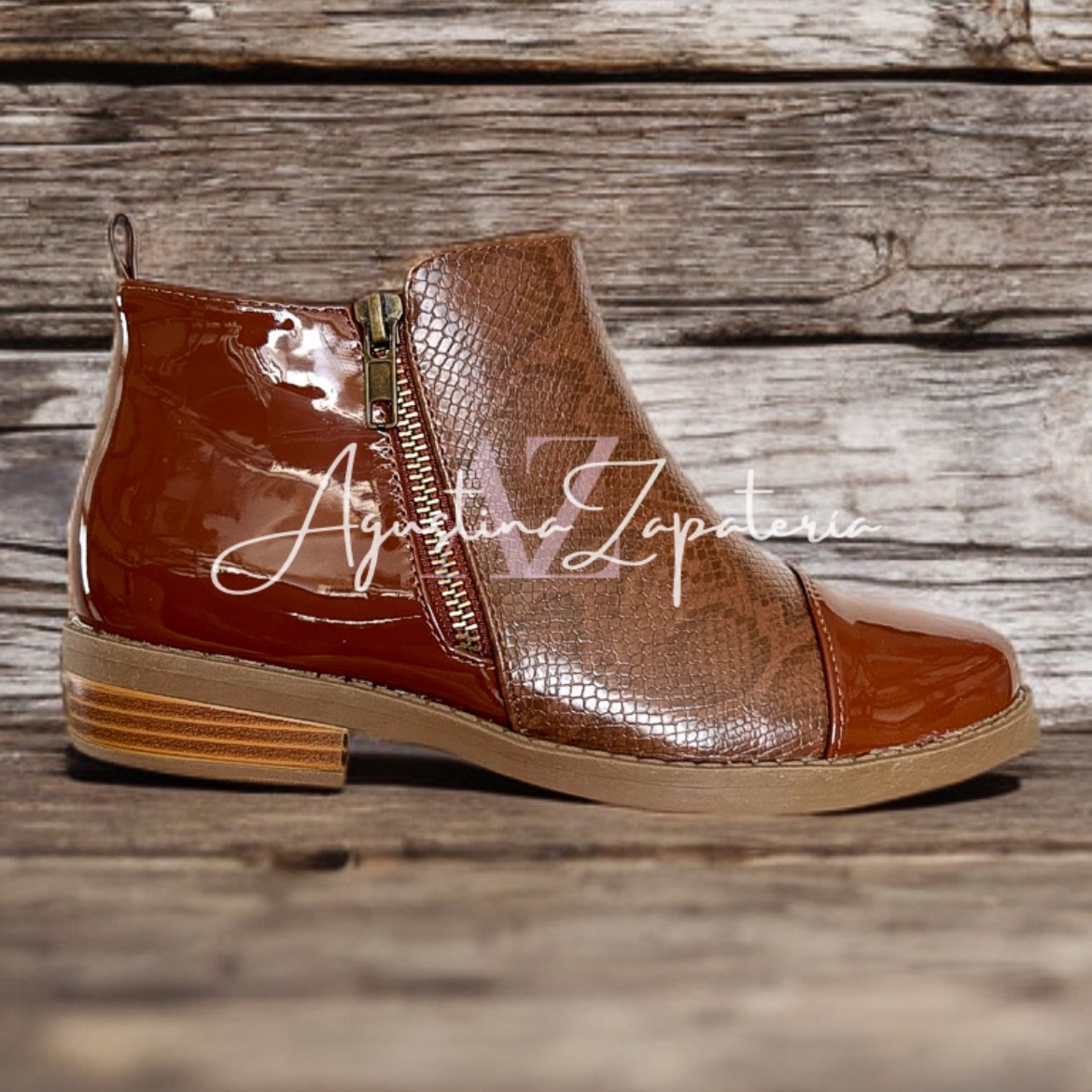 BOTIN CHAROL CAMEL TEXTURA 3
