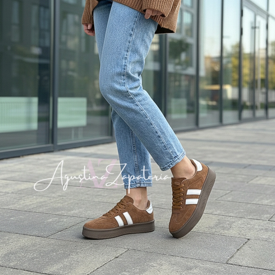 ZAPATILLA RETRO PLATAFORMA CAMEL 3