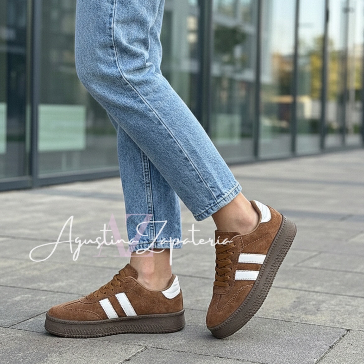 ZAPATILLA RETRO PLATAFORMA CAMEL 1
