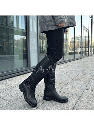 BOTA ESTILO ECUESTRE ECOCUERO NEGRO