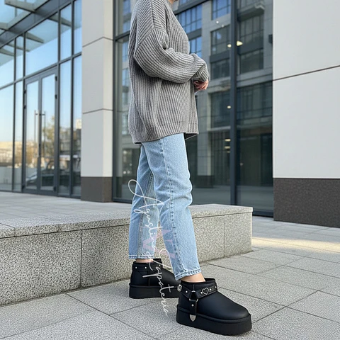 PANTUBOTA ECOCUERO NEGRO CORREA DESMONTABLE