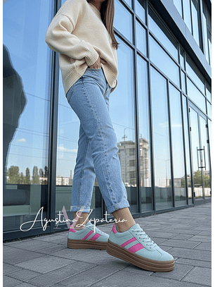 ZAPATILLA ESTILO BOLD VERDE/ROSA