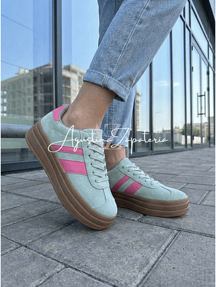 ZAPATILLA ESTILO BOLD VERDE/ROSA