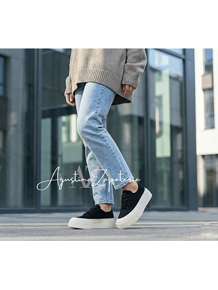 ZAPATILLA LONA NEGRA PLATAFORMA 4 CM 