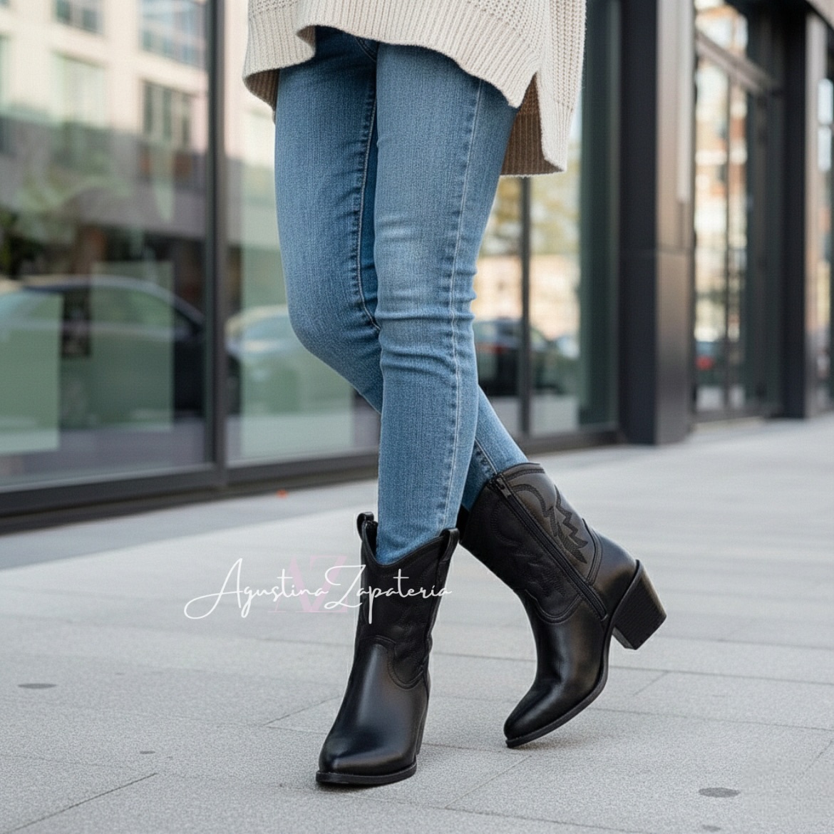 BOTIN VAQUERO NEGRO 2