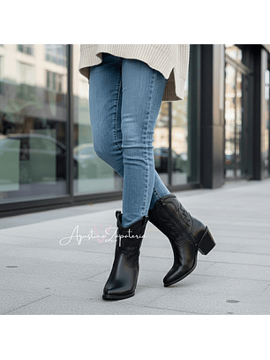 BOTIN VAQUERO NEGRO