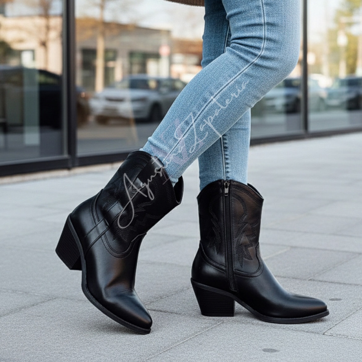 BOTIN VAQUERO NEGRO 3