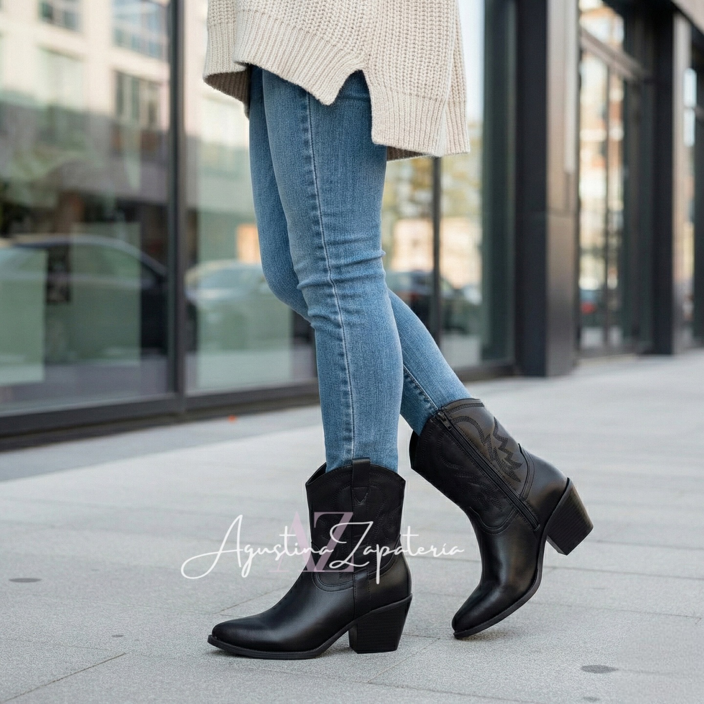 BOTIN VAQUERO NEGRO 1