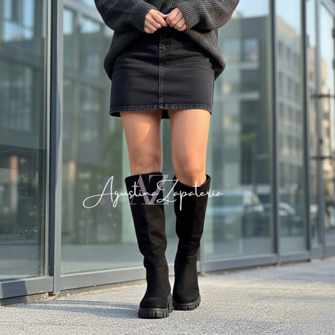 BOTA NEGRA SIMIL GAMUZA  3