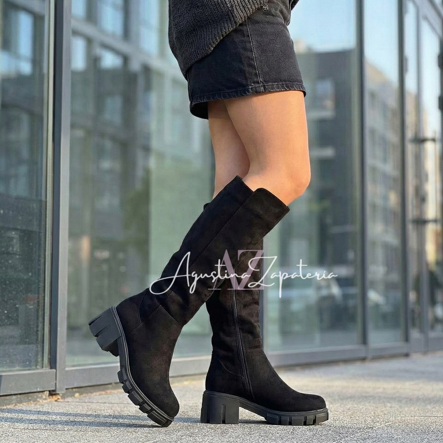 BOTA NEGRA SIMIL GAMUZA  4