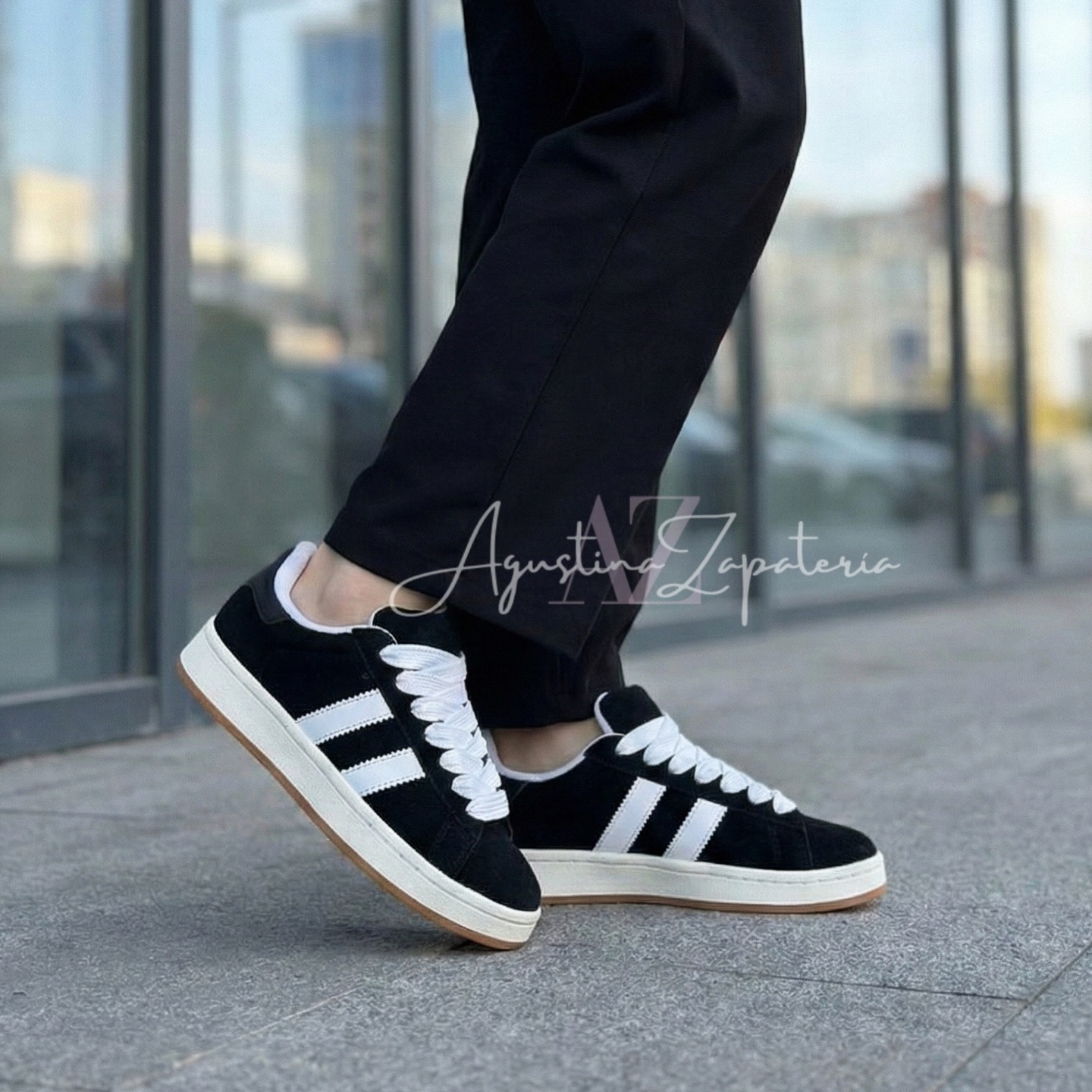 ZAPATILLA ESTILO CAMPUS NEGRA 3