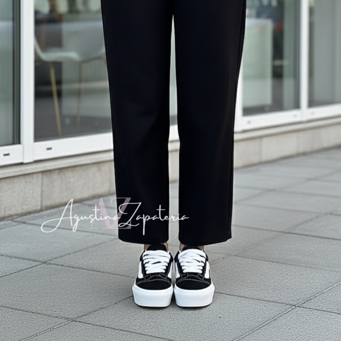 ZAPATILLA NEGRA KNU SKOOL PLATAFORMA  5