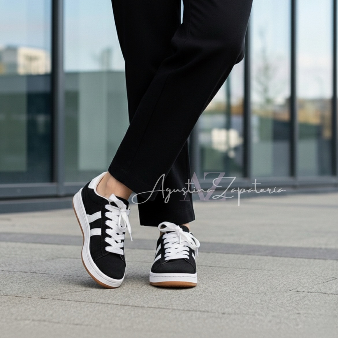 ZAPATILLA ESTILO CAMPUS NEGRA 2