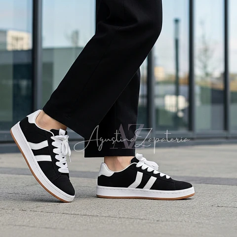 ZAPATILLA ESTILO CAMPUS NEGRA