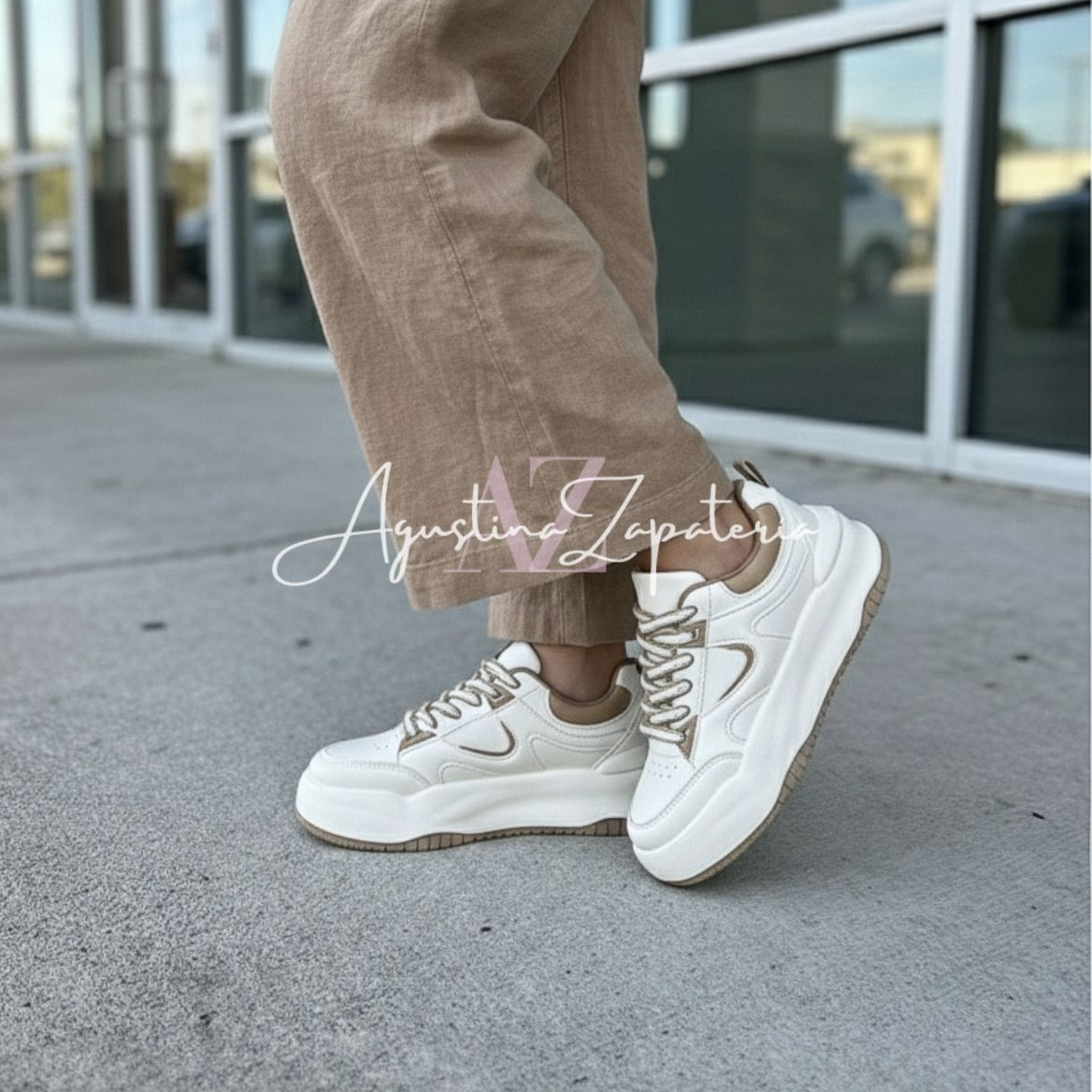 ZAPATILLA MUJER BLANCA/BEIGE  1