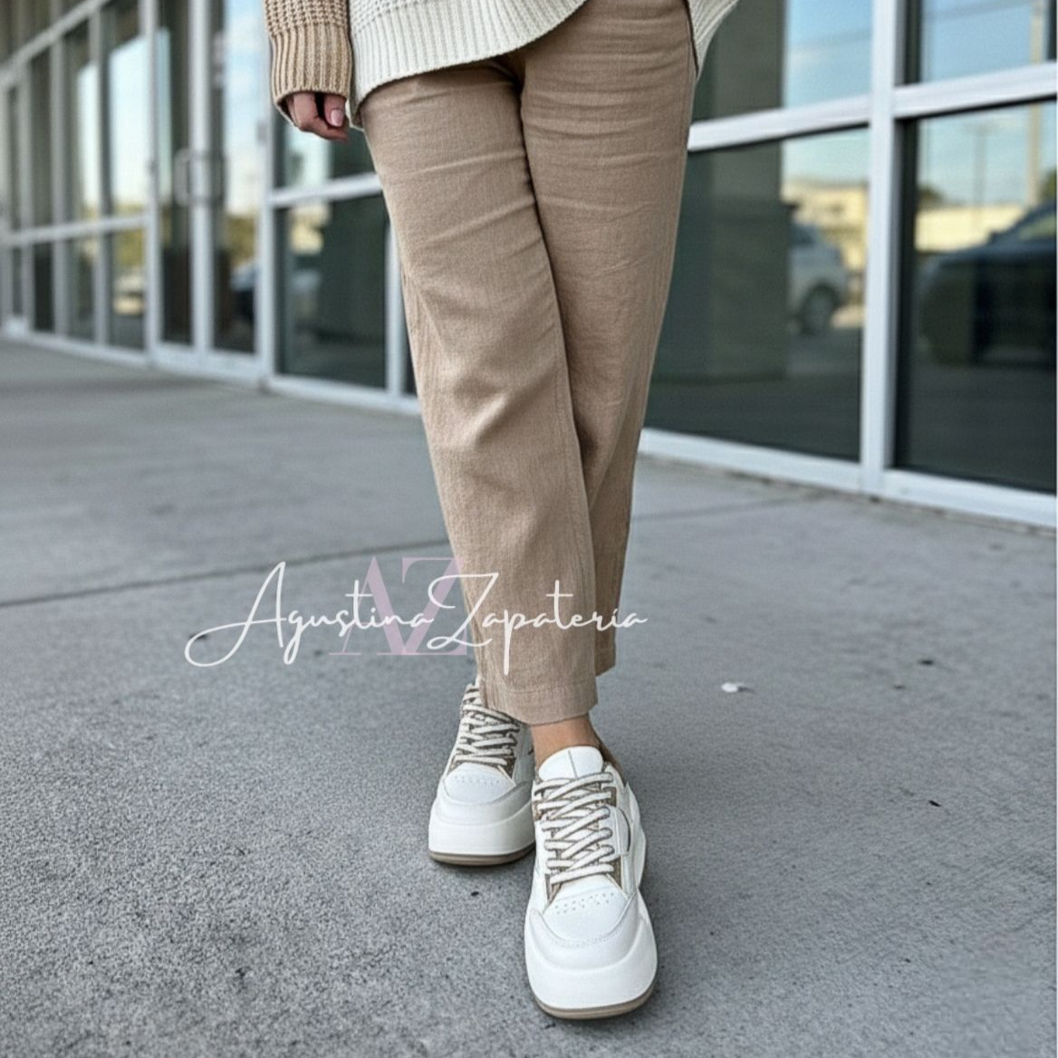 ZAPATILLA MUJER BLANCA/BEIGE  3