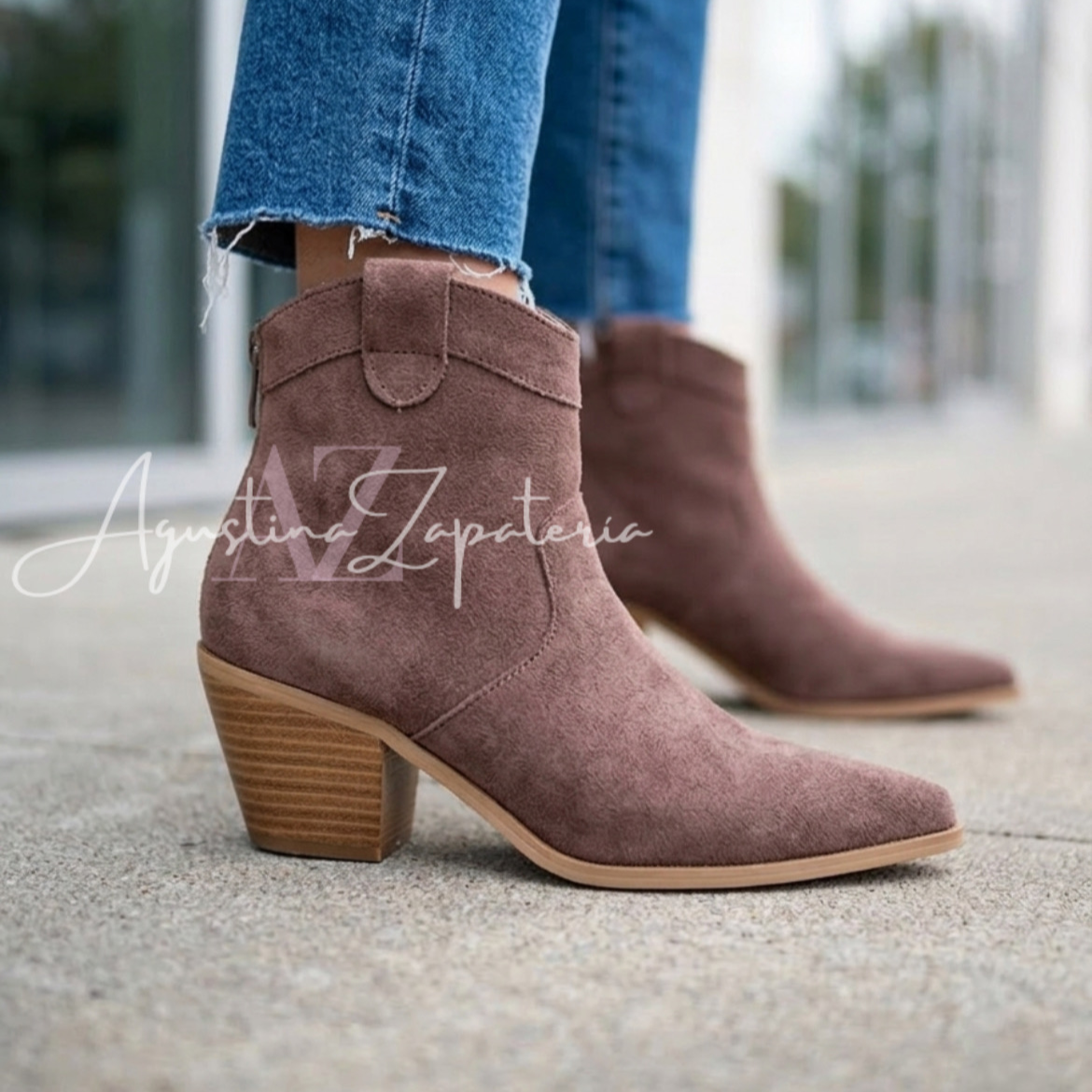 BOTIN VAQUERO CORTO MARRON 1