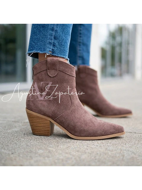 BOTIN VAQUERO CORTO MARRON
