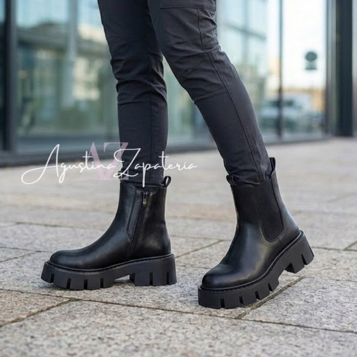 BOTIN BAJO NEGRO CIERRE  1