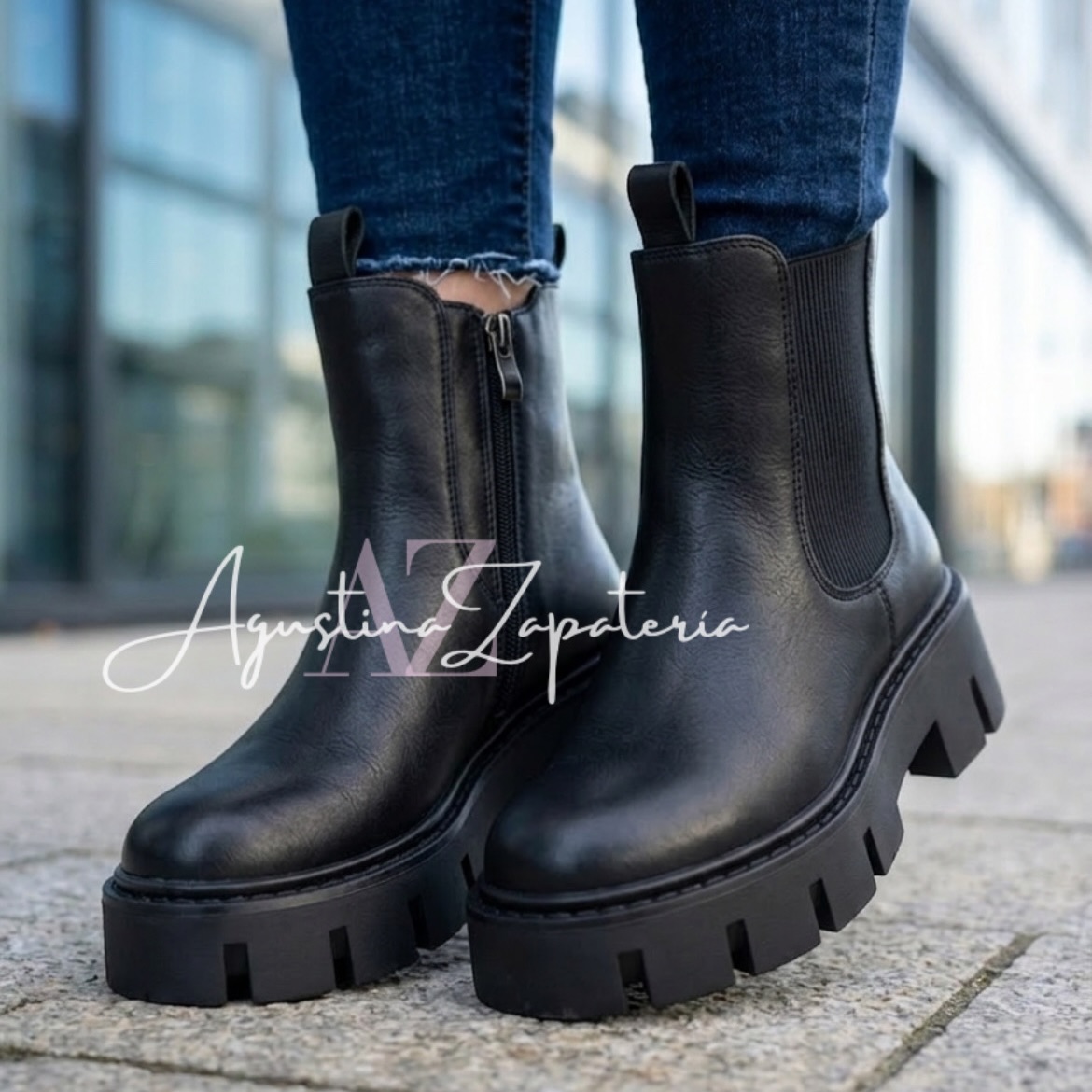 BOTIN BAJO NEGRO CIERRE  3