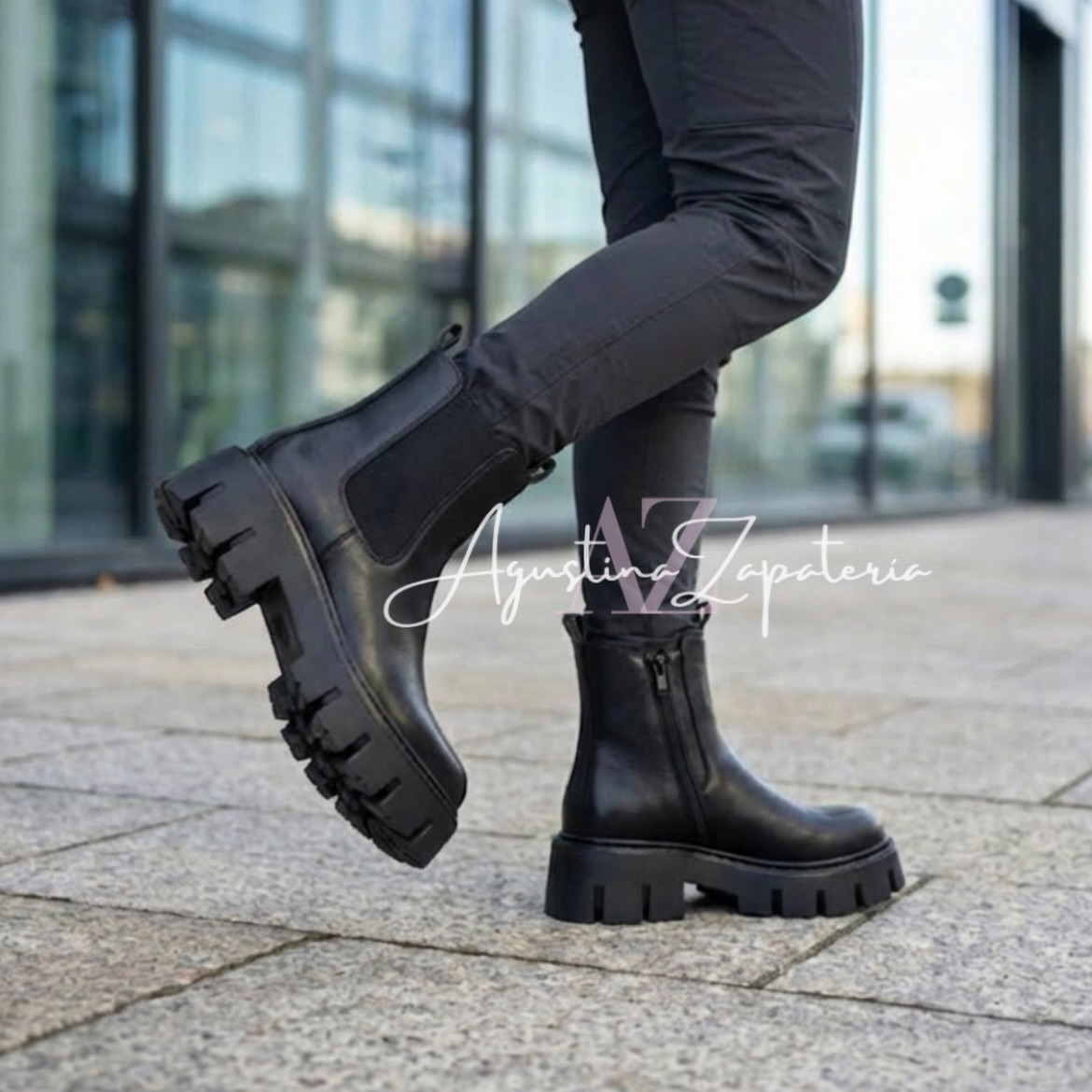 BOTIN BAJO NEGRO CIERRE  4