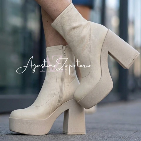 BOTIN BEIGE PLATAFORMA