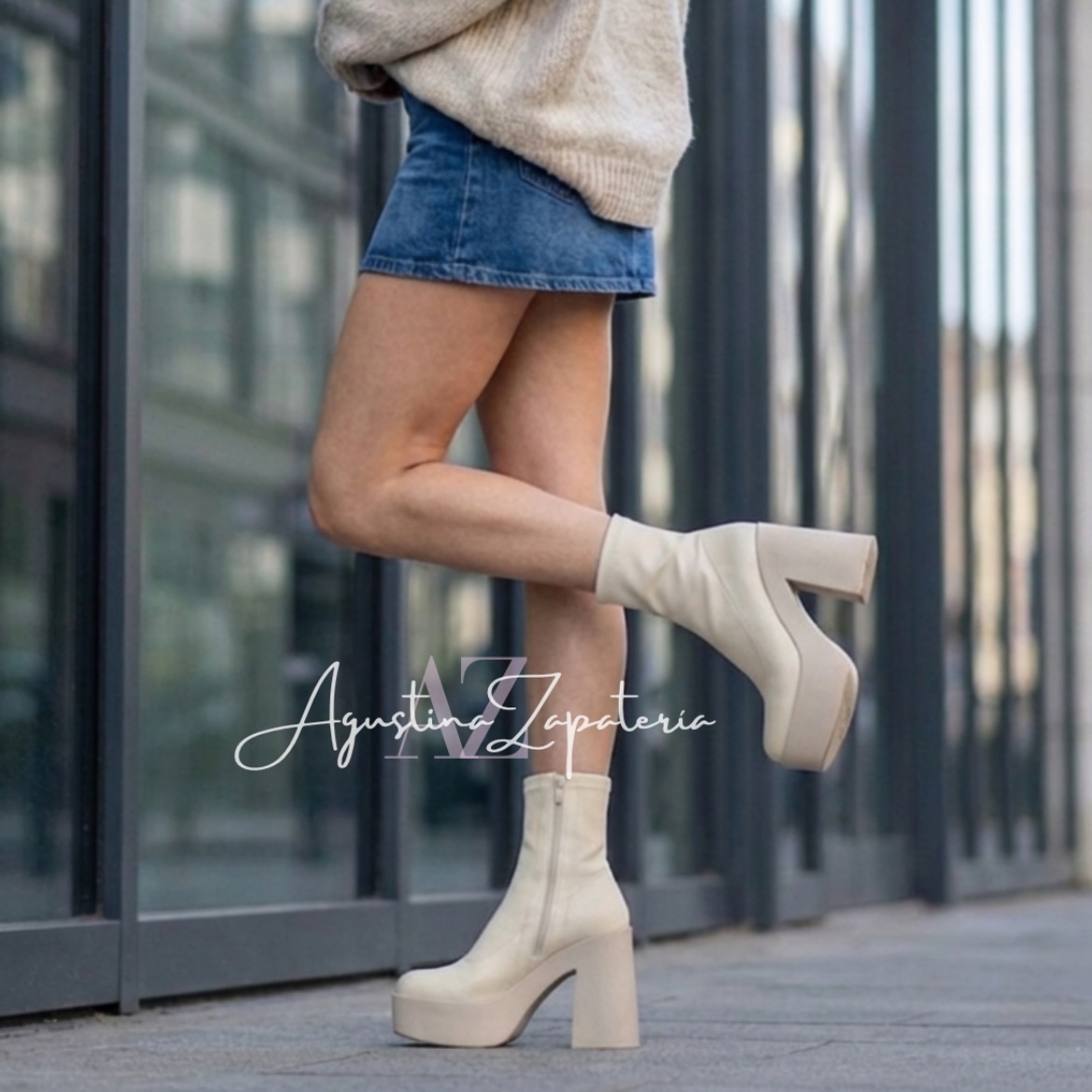 BOTIN BEIGE PLATAFORMA 4