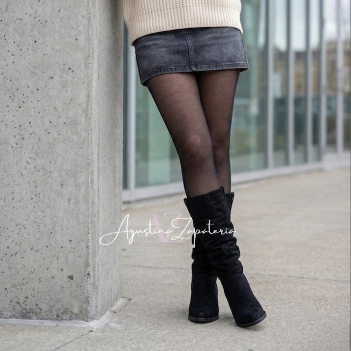 BOTA VAQUERA SIMIL GAMUZA NEGRA  4