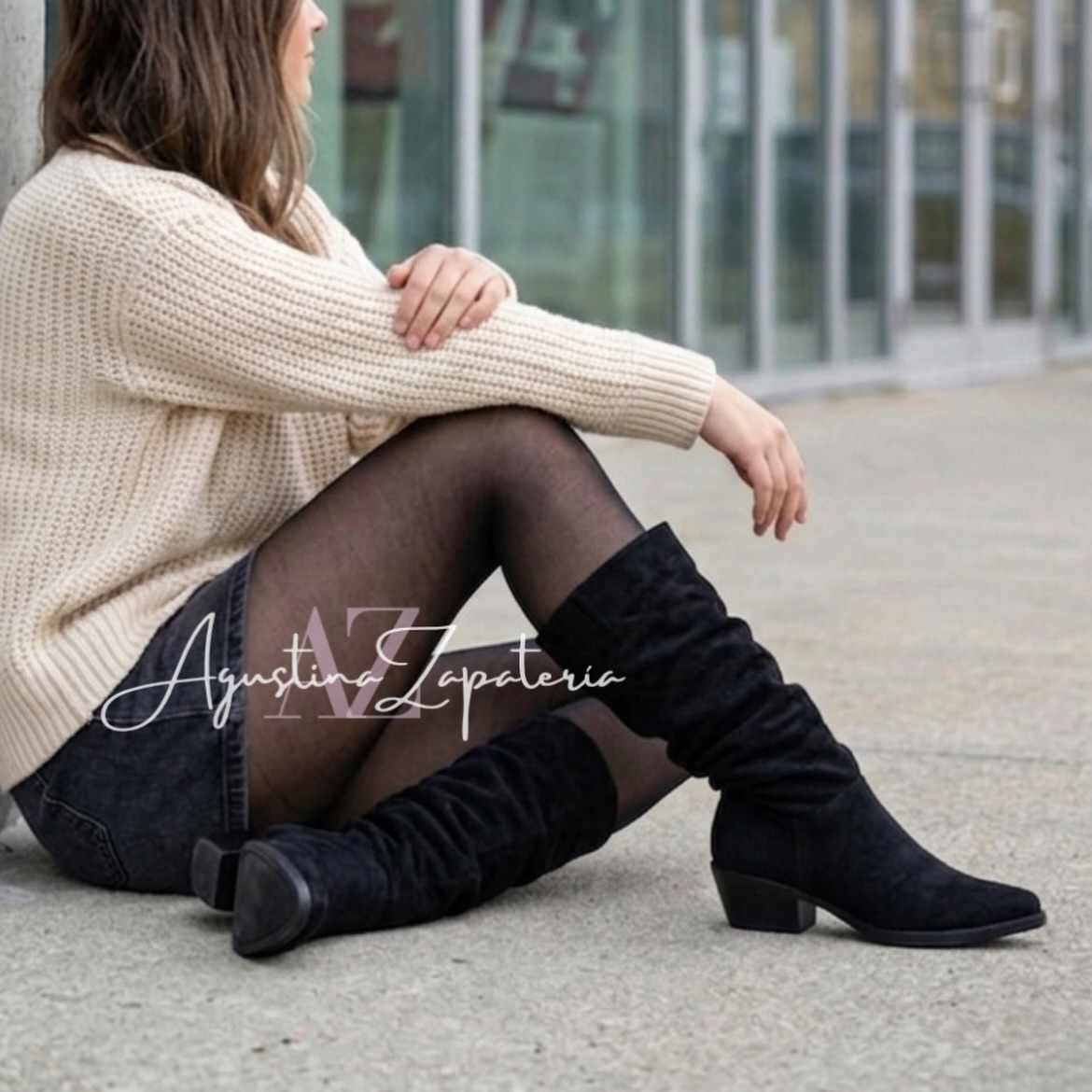 BOTA VAQUERA SIMIL GAMUZA NEGRA  1