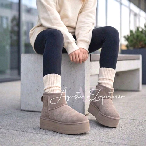 PANTUBOTA PLATAFORMA 5 CM TAUPE