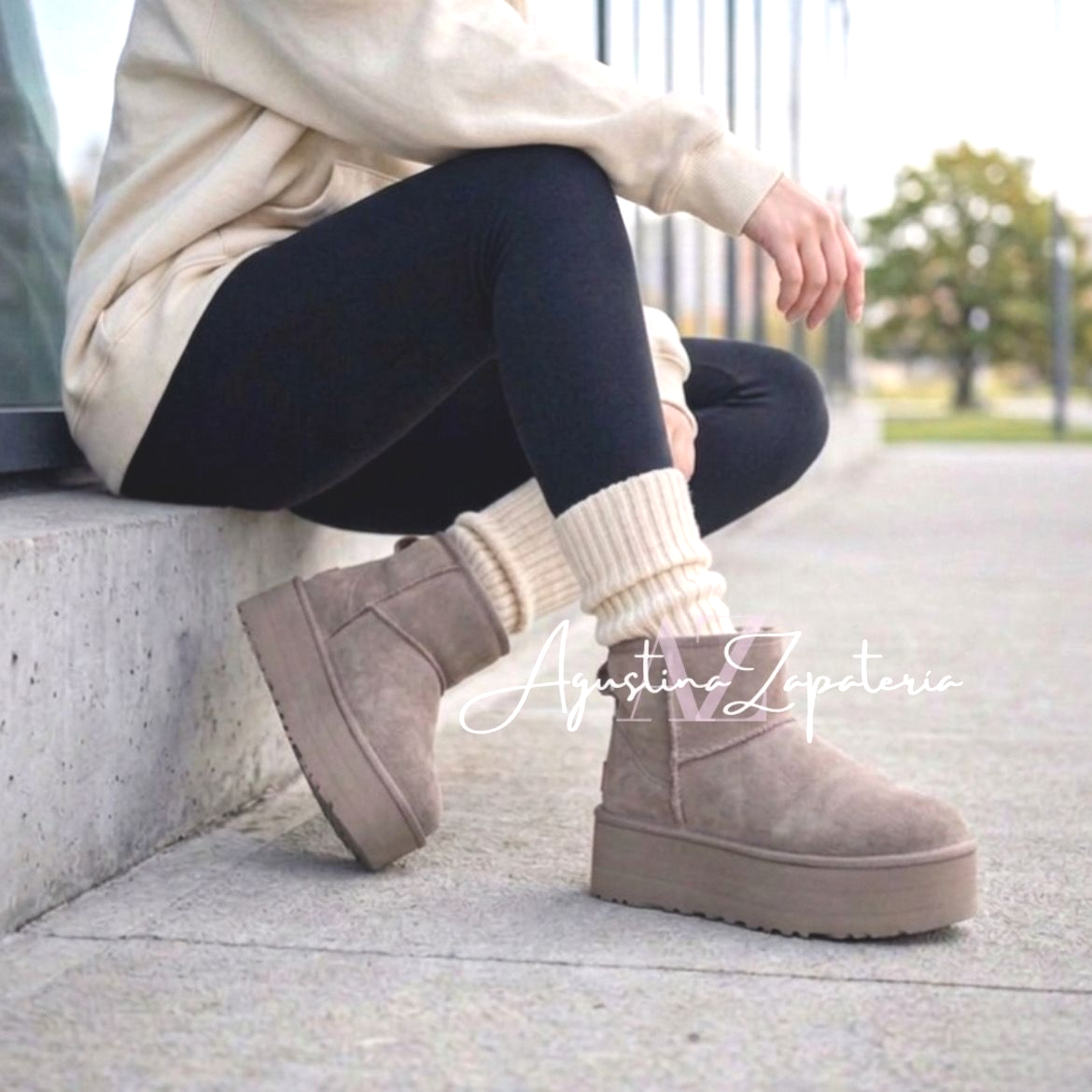 PANTUBOTA PLATAFORMA 5 CM TAUPE 1