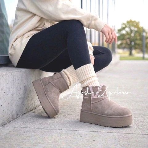 PANTUBOTA PLATAFORMA 5 CM TAUPE