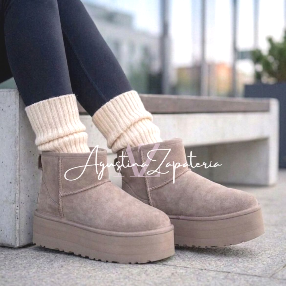 PANTUBOTA PLATAFORMA 5 CM TAUPE 4